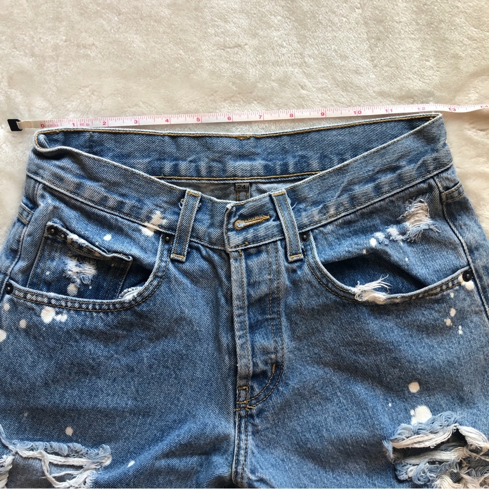 Carmar Distressed Patchwork Bleached Wide Leg Den… - image 5